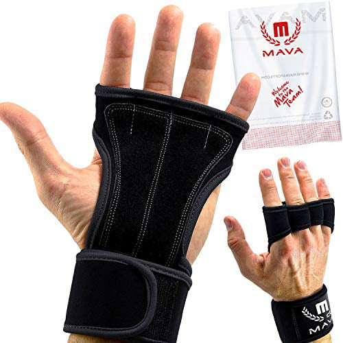 Mava Sports XL Black Cross Training Gloves with Wrist Support Leather Padding 